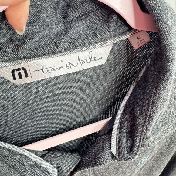 Travis Mathew Mens Blue/Gray Short Sleeve Casual Golf Performance Polo Size M - Picture 4 of 5